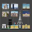 JXRLMB Paris Skyline Architecture Adult Building Blocks Set 3680PCS with Eiffel Tower and The Louvre Assembly Collection Micro Bricks 3D Model for Teens Age of 14+