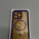 Miracase Magnetic for iPhone 14 Pro Max Case 6.7 inch, (Compatible with MagSafe) Upgrade Full-Body Clear Phone Bumper Case with Built-in 9H Tempered Glass Screen Protector, Magnetic Purple