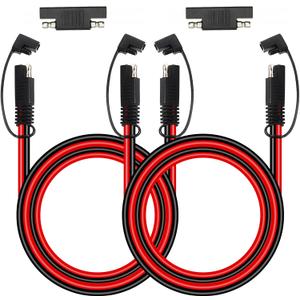 MOOKEERF SAE Extension Cable - 10 AWG, 3FT, 2PCS Quick Disconnect Wire Battery Charger Extension Cord, Heavy Duty, SAE Polarity Reverse Adapter for Solar Panel, Trolling Motor, Automotive, RV