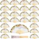 Unittype 100 Pcs Wedding Folding Fans for Guests Bulk, Handheld Folding Fans Bulk for Wedding Party Favors, Bridal Shower Decorations, Photography Props(Bright Colors,Sunflower Style)