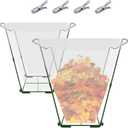 Joyhalo Outdoor Trash Bag Holder Stand - 2 Pack Heavy Duty Metal Garden Garbage Bag Support Frame for 30-45 Gallon Capacity, Multi-Use Portable Yard Leaf Bag Stand