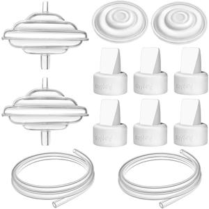 PumpMomus Breast Pump Parts for Spectra, Replace Duckbill Valves Tubes Backflow Protector Membrane for Spectra S1 S2 9 Plus Breast pumps