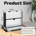 3 Pieces A3 11 x 17 inch Expandable File Folder with Handle Expandable Folders for Documents Snap Closure Black Horizontal Large Clear Organizer Storage for Plots Charts