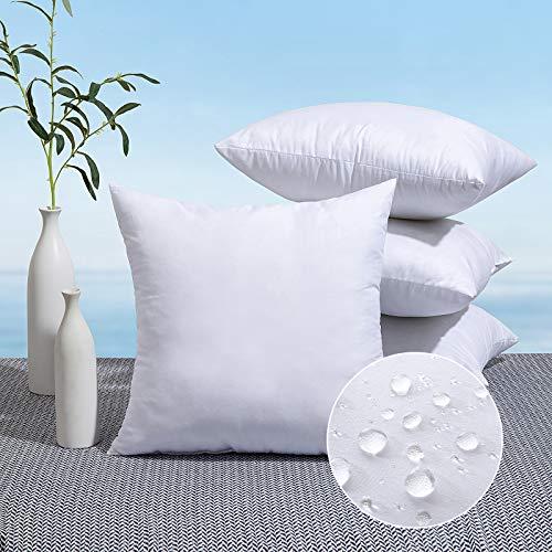 MIULEE Pack of 4 18x18 Outdoor Pillow Inserts, Water-Resistant Throw Pillow Inserts Decorative Premium Square Pillow Stuffer Sham for Porch Swing Couch Sofa Cushion Patio Furniture : Home & Kitchen