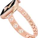 CAGOS Thin Bands Compatible with Apple Watch Bands for Women 38mm 40mm 41mm 42mm 44mm 45mm 46mm, Slim Bracelet Bling Dressy Metal Straps for iWatch Band Series 10 9 8 7 6 5 4 3 2 1 SE