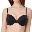 Maidenform Women's Push-up Bra, Comfortable Underwire Lace Bras for Women, Sexy Lace, Natural Lift, Adjustable Straps (34A, Black)