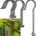 Bucherry 12 Pack Extra Large S Hooks for Plants, Tree Branch Bird Feeder Hook 12/18/24 Inch Long Metal Heavy Duty S Hanger for Hanging Bird Feeders, Baskets, Plants, Lanterns and Ornaments