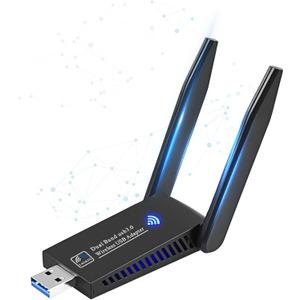 1300Mbps Wireless WiFi Adapter, USB3.0 WiFi Dongle 2.4G/5G 802.11AC Network Adapter Receiver with High Gain Antenna for Desktop Laptop PC, Support Windows 11/10/8/8.1/7/Vista/XP, Mac 10.6-10.15