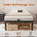14 Inch Twin Bed Frame with Metal Gasket, Black Single Bed Base