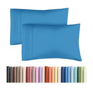 King Pillow Cases Set of 2 - Ultra Soft Hotel Quality Pillowcase Covers - Comfy, Cozy & Wrinkle Free - Shrinkage, Stain & Fade Resistant - Machine Washable Pillow Protectors - 2 Piece Set - Denim Blue
