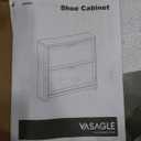 VASAGLE Boho Shoe Storage Cabinet, Slim, Rattan-Look Flip Drawers