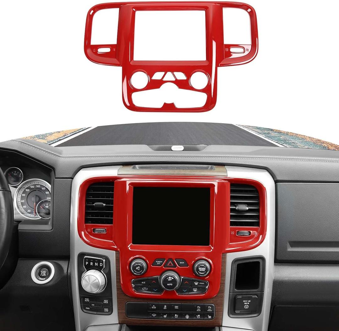 RT-TCZ for RAM Red Dashboard Display Screen Panel Trim Cover for Dodge RAM 2011-2017 Red Interior Accessories
