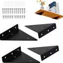 4 Packs Floating Shelf Brackets 4 x 3 Inch Small Shelf Brackets, Floating Shelf Bracket 4 inch, Floating Shelves Brackets, Space-Saving Triangle Hidden Shelf Brackets for Home Decor