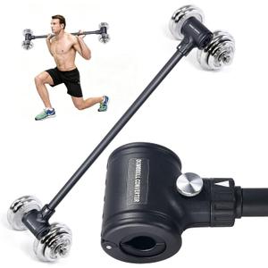Dumbbell to Barbell Converter Bar, EZ Curl Barbell Adapter | with 200LB Capacity Adjustable Weight Bar for Home Gym, Fits Standard 1–1.5In Dumbbell Handles for Bicep & Tricep Workout