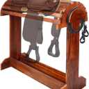Extra-Large Wood Saddle Rack - Non-Abrasive Design, Bridle Rack & Heavy-Heavy Duty Saddle Stand for Equestrian Homes Horse Tack Room Organization 27.6"x11.8"x27.9"(Walnut)