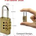 THIRARD Combination Padlock 208  Solid Brass Body, Resettable 3-Digit Code, Nickel-Plated Steel Shackle  Secure Lockers, Toolboxes & Travel Bags  Durable, Compact & Easy to Use (['21 mm'])
