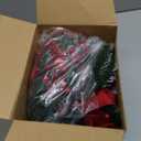 Maysing 6 Pcs 9.8" Small Christmas Wreath with Ribbon Mini Kitchen Cabinet Wreaths Christmas Red Berry Pine Bow Decorations for Xmas Chair Back, Front Door, Window, Wall Farmhouse Decor(Red)