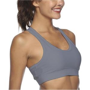 Sports Bras for Women High Support Push up Yoga Bra with Removable Cups Workout Running Bra with Pockets (US, Alpha, Medium, Regular, Regular, M, Gray) (M)