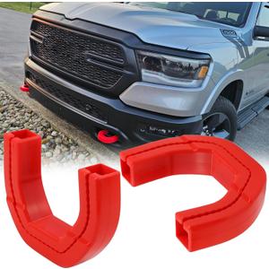 Front Tow Hooks Covers Hitch Cover Compatible with 2019-2025 RAM 1500 Accessories Protect Tow Hooks Add Color 2PCS (Red)