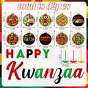 32 Pcs Kwanzaa Magnets for Garage Door Refrigerator Magnets Decorations Happy Kwanzaa Decoration Kente African Black Christmas Ball Home Decor