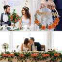 100PCS Artificial Flowers Burnt Orange Roses Real Looking Foam Fake Roses with Leaves and for DIY Wedding Bouquets Bridal Shower Centerpieces Party Decorations (Burnt Orange, 100)