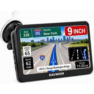 Truck GPS Navigation 9" for Truck & RV Drivers – Custom Routing by Size & Weight, Free Lifetime Map Updates, Voice Directions, Speed Alerts, Lane Assist, Offline GPS System