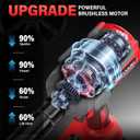 SEYVUM Cordless Impact Wrench, 1/2 Max Torque 600 Ft-lbs / 800 N.m Powerful Impact Gun, 20V 3500RPM Electric Impact Driver, 2 x 4.0Ah Battery & Fast Charger, 6 Impact Sockets, Carrying Case Included