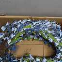 26 Inch Spring Wreaths for Front Door, Large Artificial Forsythia Flowers Wreath, Spring Summer Floral Wreath All Season for Home, Wall, Window, Porch, Wedding, Farmhouse Decor (Blue)
