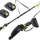 2-in-1 Electric Pole Saws for tree trimming,8 Inch Brushless Cordless Pole Saw & Mini Chainsaw with 56-74inch Extension Pole,2 batteries powered,Tree Trimmer for Wood Cutting Limb Branch Cutter Pruner