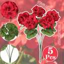 2 x 5 Pcs Faux Geranium Flowers Outdoor Decor for Planters Window