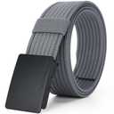 TOURZOO Nylon Military Tactical Belts for Men 1.5" No Holes Adjustable Webbing Canvas Belt for Hiking, Casual & OutdoorGrey38"-41" Waist Adjustable