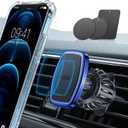 LISEN Magnetic Phone Holder for Car, [Easily Install] Car Phone Holder Mount [6 Strong Magnets] Cell Phone Holder for Car [Case Friendly] iPhone Car Holder Pink 20X Powerful: Pink LV633 (Blue)