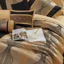 Stratford Park Elegant Black and Gold Comforter Set King Size, Striped,15 Piece Room-in-A-Bag, Jacquard Bedding Set, All Season, Matching Decorative Pillows, Pillow Sham, Curtains