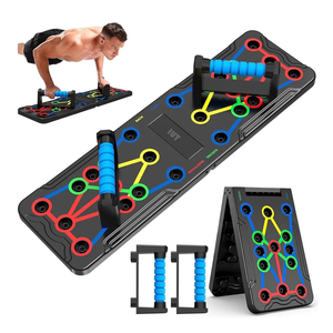 Solid Push Up Board 15 in 1 Home Workout Equipment Multi-Functional Pushup Stands System Fitness Floor Chest Muscle Exercise Professional Equipment Burn Fat Strength Training Arm Men & Women Weights