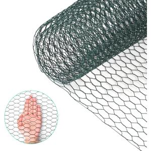 Chicken Wire, 15.7 x 90.5 Inches, Green, Hexagonal Mesh, Galvanized Metal Poultry Wire Netting for Crafts, Poultry, Garden