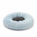 JOLLYVOGUE Calming Dog Bed for Small Dogs  23 inches Donut Washable Small Dog Bed for Kittens & Puppies, AntiSlip Round Fluffy Plush Faux Fur Cat Beds (Fits up to 25 lbs Pets, Light Blue)