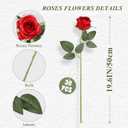 JUSTOYOU 30PCS Artificial Roses Silk Flowers in Bulk, Realistic Red Fake Roses for Wedding Decorations, Home Decor, Centerpieces, Indoor Floral Arrangements