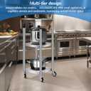 Shimeyao 14" x 14" x 31" Rice Warmer Stand Stainless Steel Rice Warmer Stand with 2 Shelves and 4 Casters Cooking Equipment Storage for Kitchen Restaurant