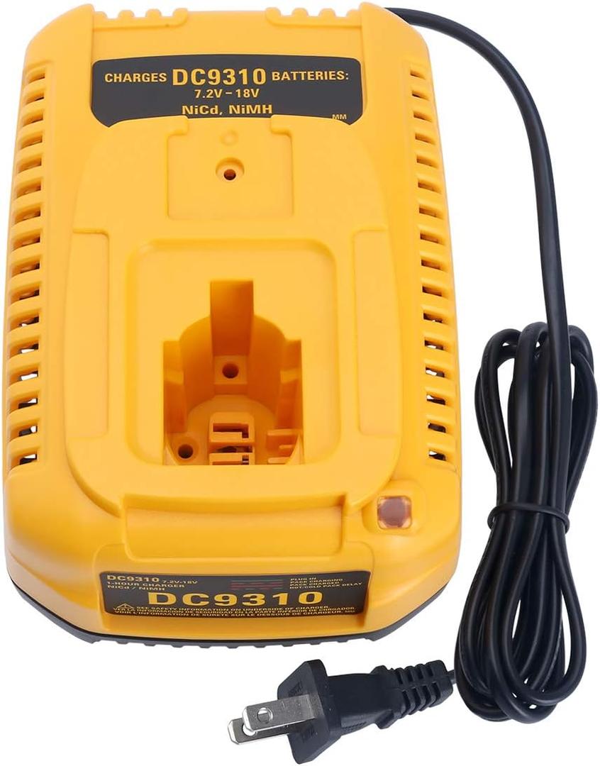 DC9310 Fast Charger Replace for DEWALT 18 Volts Battery Charger DW9116 Compatible with Dewalt 7.2V-18V NiCD/NiMH Battery DC9098 DC9096 DC9091 DE9057 DW9072(Not for Lithium Battery) (new version)