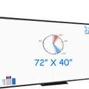 White Board Dry Erase 72x40, Large Magnetic Whiteboard Maxtek Dry Erase Boards for Wall, Aluminum Presentation Wall-Mounted Marker Board with a Long Pen Tray for School, Classroom, Office & Home