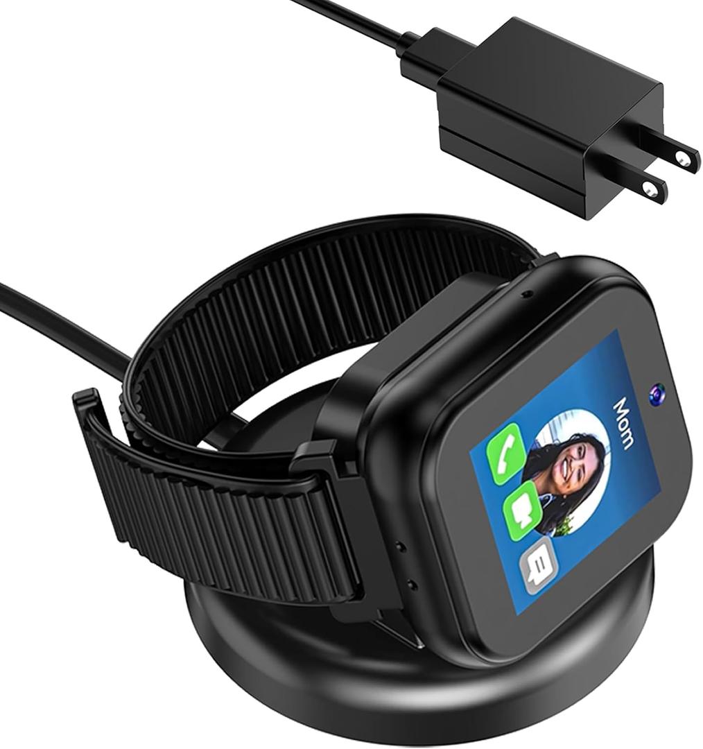 Charging Dock Replacement for T-Mobile SYNC UP Kids Watch 2 with 5 Feet Charger Cable and Adapter,Fast Charge,Portable Replacement Charging Base (Black for Syncup Watch 2)