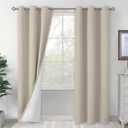 BGment Blackout Curtains for Living Room 84 Inch Length 2 Panels Set, Full Room Darkening Thermal Insulated Noise Cancelling Window Curtain for Bedroom, Each Grommet Curtains 42 Inch Wide, Cashmere