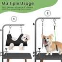 Adjustable Dog Grooming Arm with Clamps: 42" Height-Adjustable Pet Grooming Stand with Hammock and No-Sit Haunch Holders, Ideal for Home Grooming, Trimming, and Nail Clipping (Table Not Included)