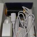 6 in ONE Blow Dryer Brush Ionic Hair Dryer Brush for Women, Hot Air Brush Hair Styling Tools 100-120V, Air Curling Iron Round Brush Blow Dryer 800W (White Gold)