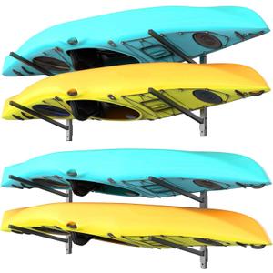 WALMANN Heavy Duty Wall Mounted Kayak Storage Rack for Garage, Adjustable Kayak Hangers for Wall, Holds Up to 220 lbs