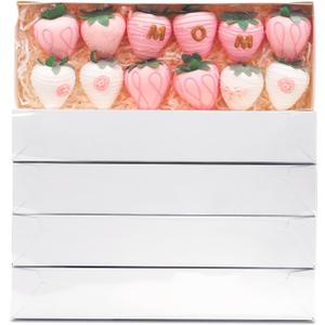 XINHPKGG 50 Pcs Clear Chocolate Covered Strawberries Boxes 12" x4 1/2" x2" Cookie Boxes Bakery Box Treat Box for Wedding Party Baby Shower