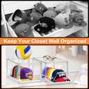 Hat Storage Box for Baseball Cap, Large Clear Hats Organizer Container with Sliding Tray Drawer, Stackable Caps Display Case with Magnetic Door for Closet Holds 8-10 Hats 1Pack