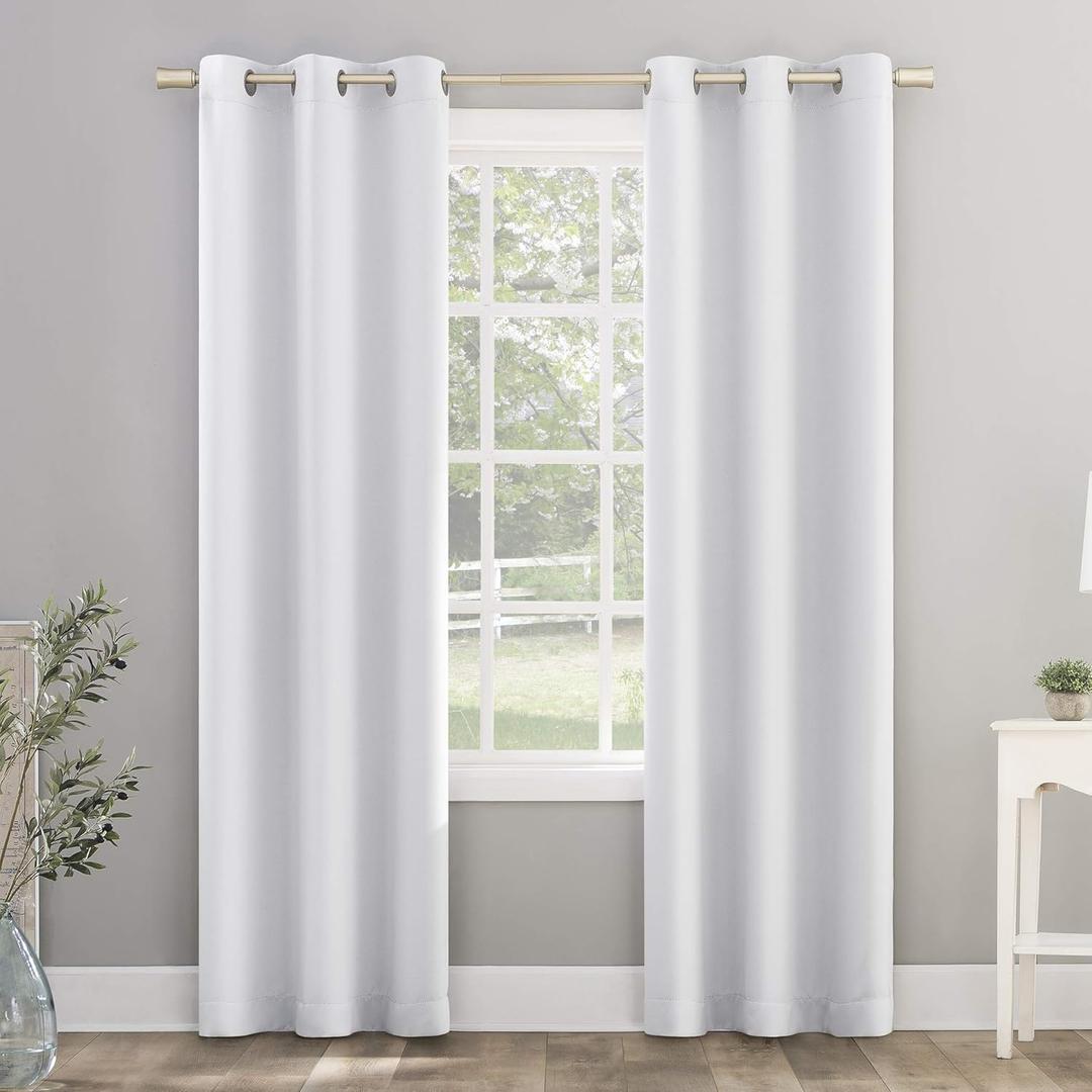 Sun Zero Riley Kids Bedroom Blackout Grommet Curtain Panel, 40" x 84", White