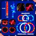 4th of July Party Favors Supplies Bulk 24 PCS,Red White Blue Glow Sticks Pop Tubes for Kids,Light Up Bracelets Necklaces Accessories,Patriotic Parade Glow Toy Items for Fourth of July Activities Games