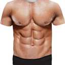 RAISEVERN Unisex Summer T-Shirts Crewneck Cool Short Sleeve Funny Graphic Print Top Casual Tees (Brown, S)